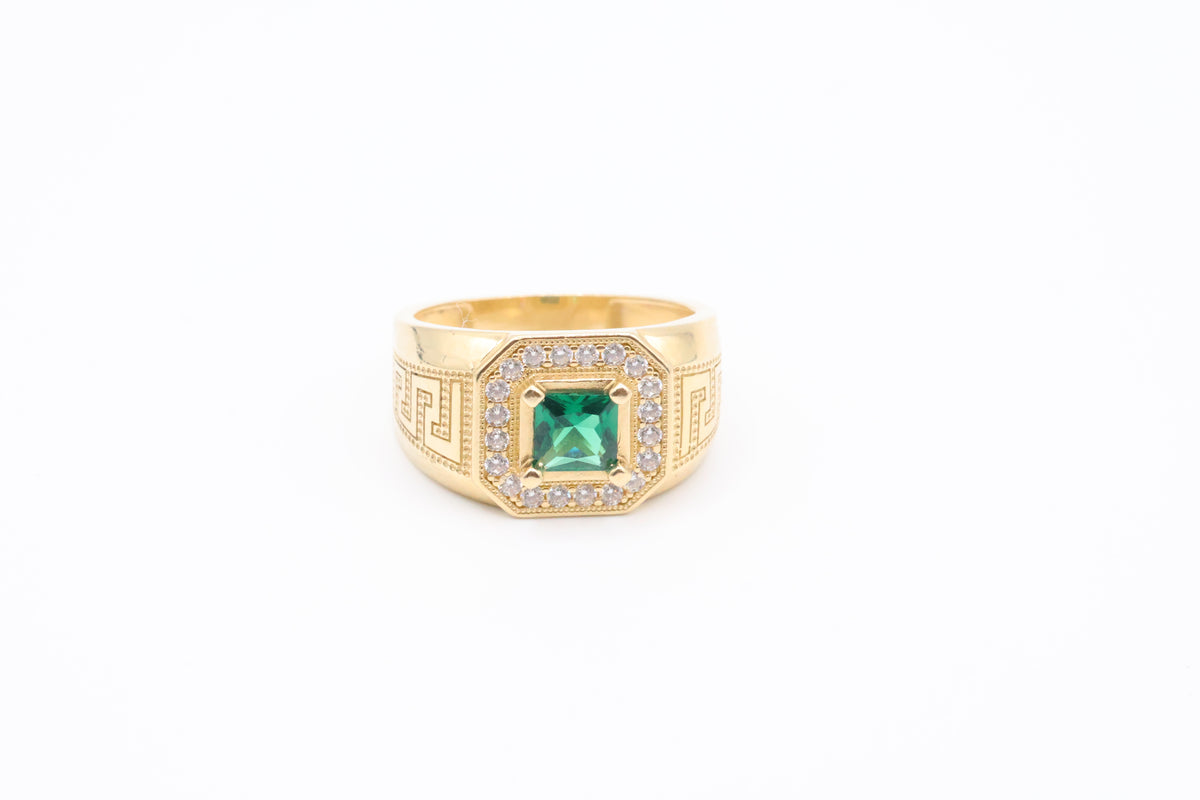 Anillo De Hombre 14kt Verde