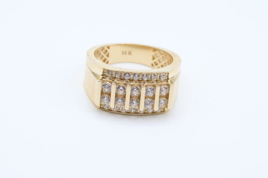 Anillo De Hombre 14kt zirconia