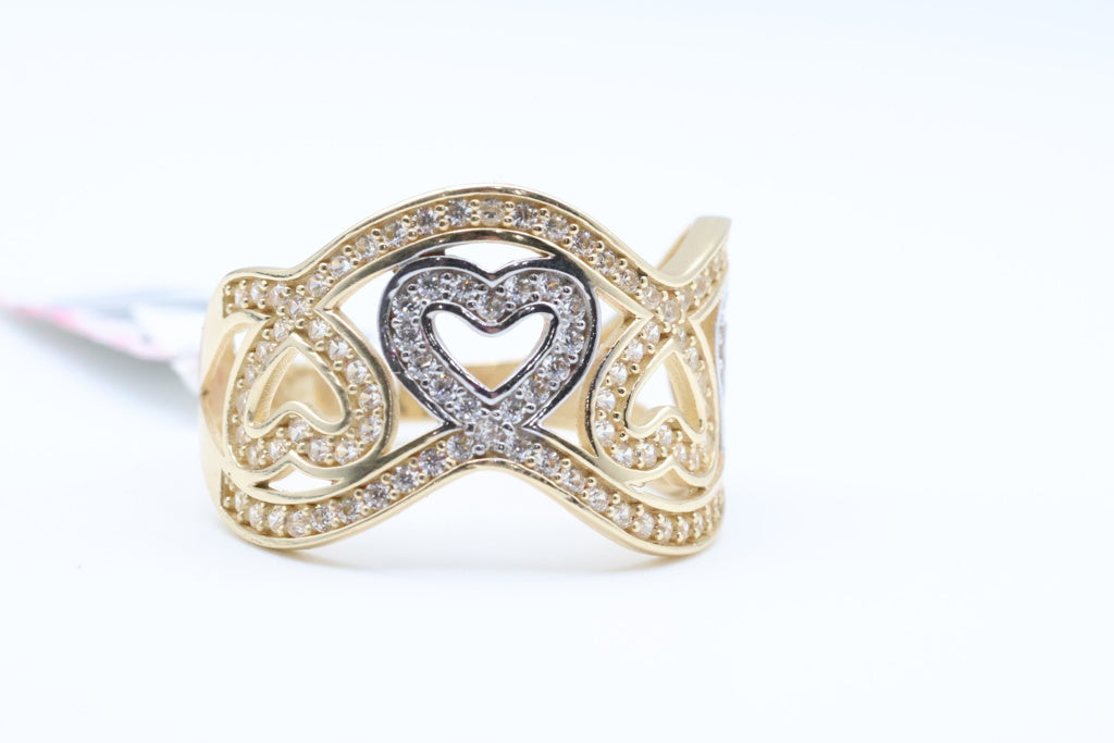 Anillo de Mujer Corazon con piedra 14kt zirconia Weight 4.3g