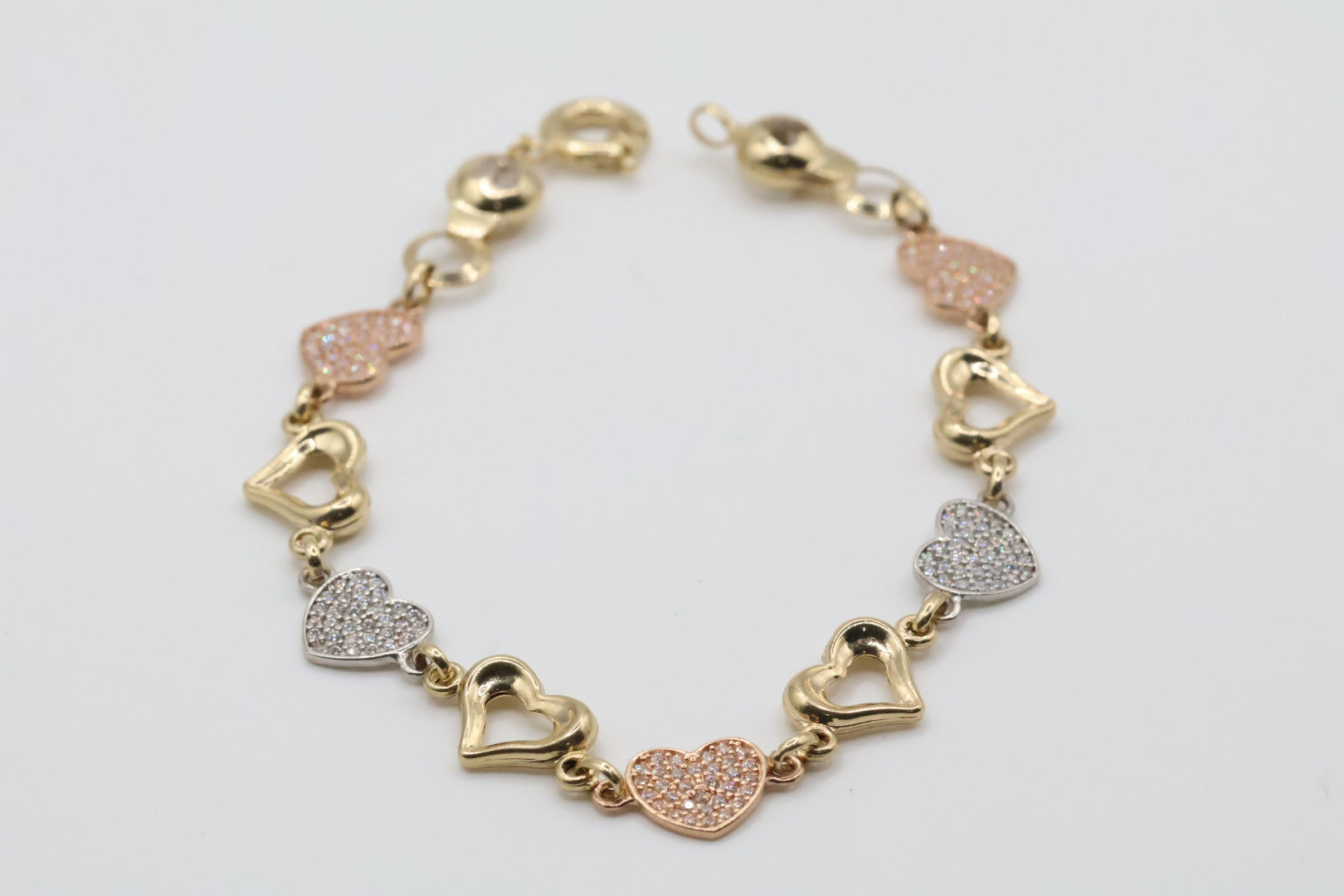Manillas Corazones 14kt Weight 7.10g