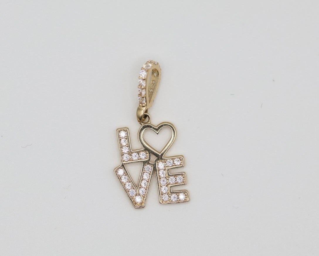 Dijes Love 14kt zirconia Size 13mm x 15mm Weight 1.6g