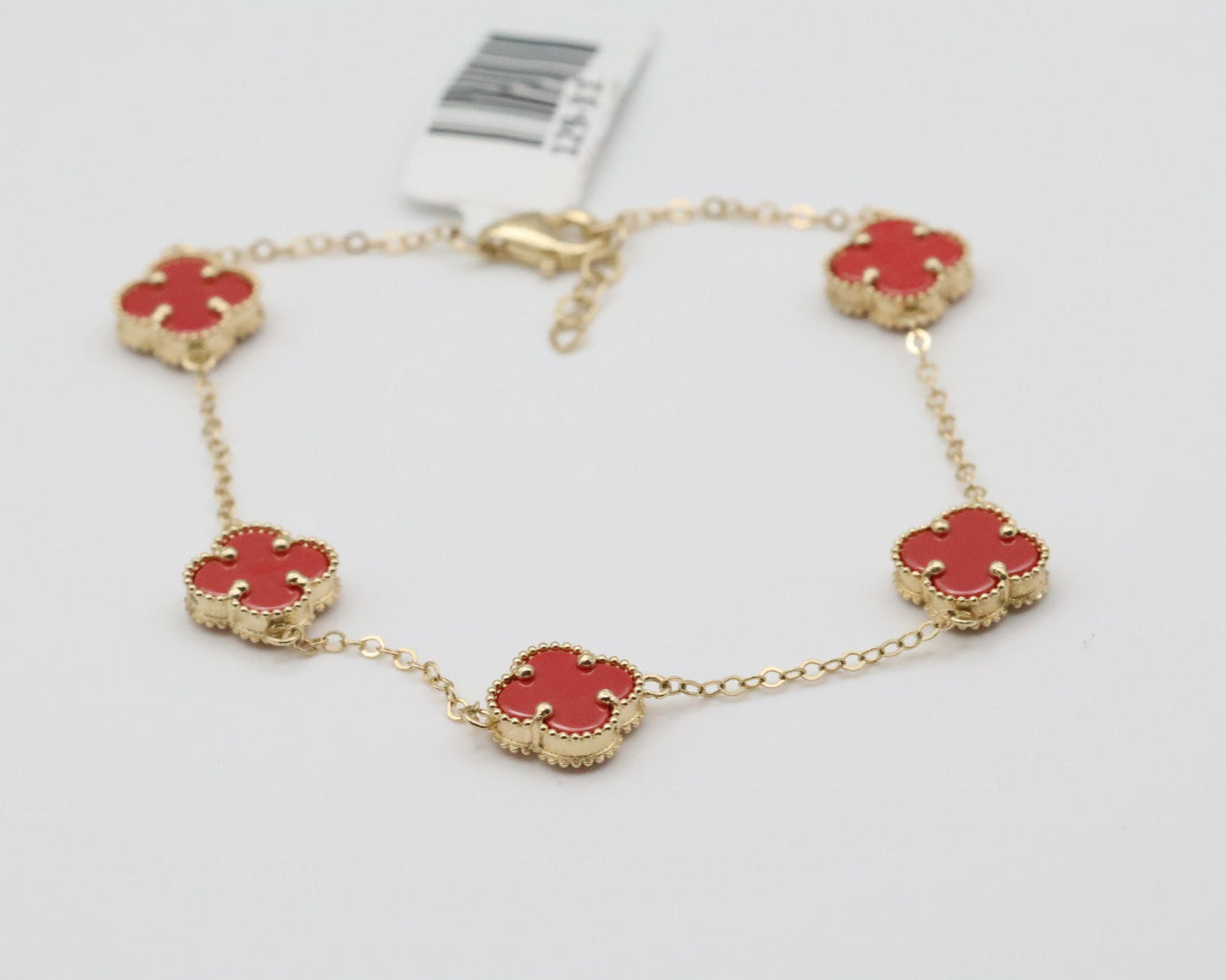 Manillas Flor Roja 14kt Rojo Weight 4.5g