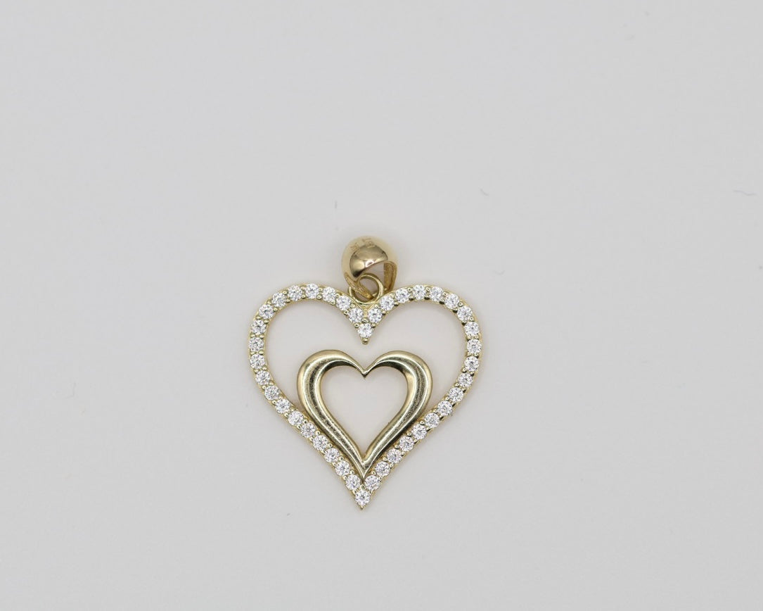 Dijes Corazon 14kt zirconia Size 18mm Weight 1.4g