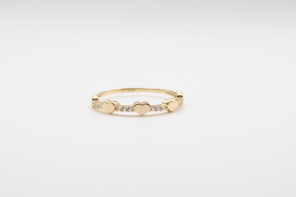 Anillo de Mujer Corazones 14kt zirconia Weight 1.04g
