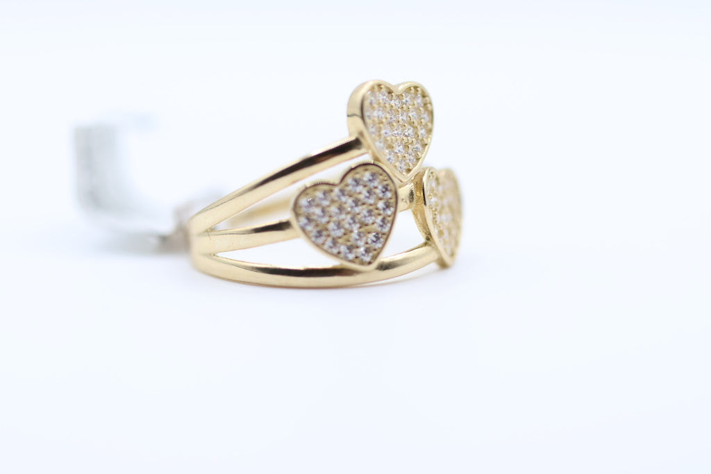 Anillo de Mujer 3 Corazones 10Kt Weight 2.5g