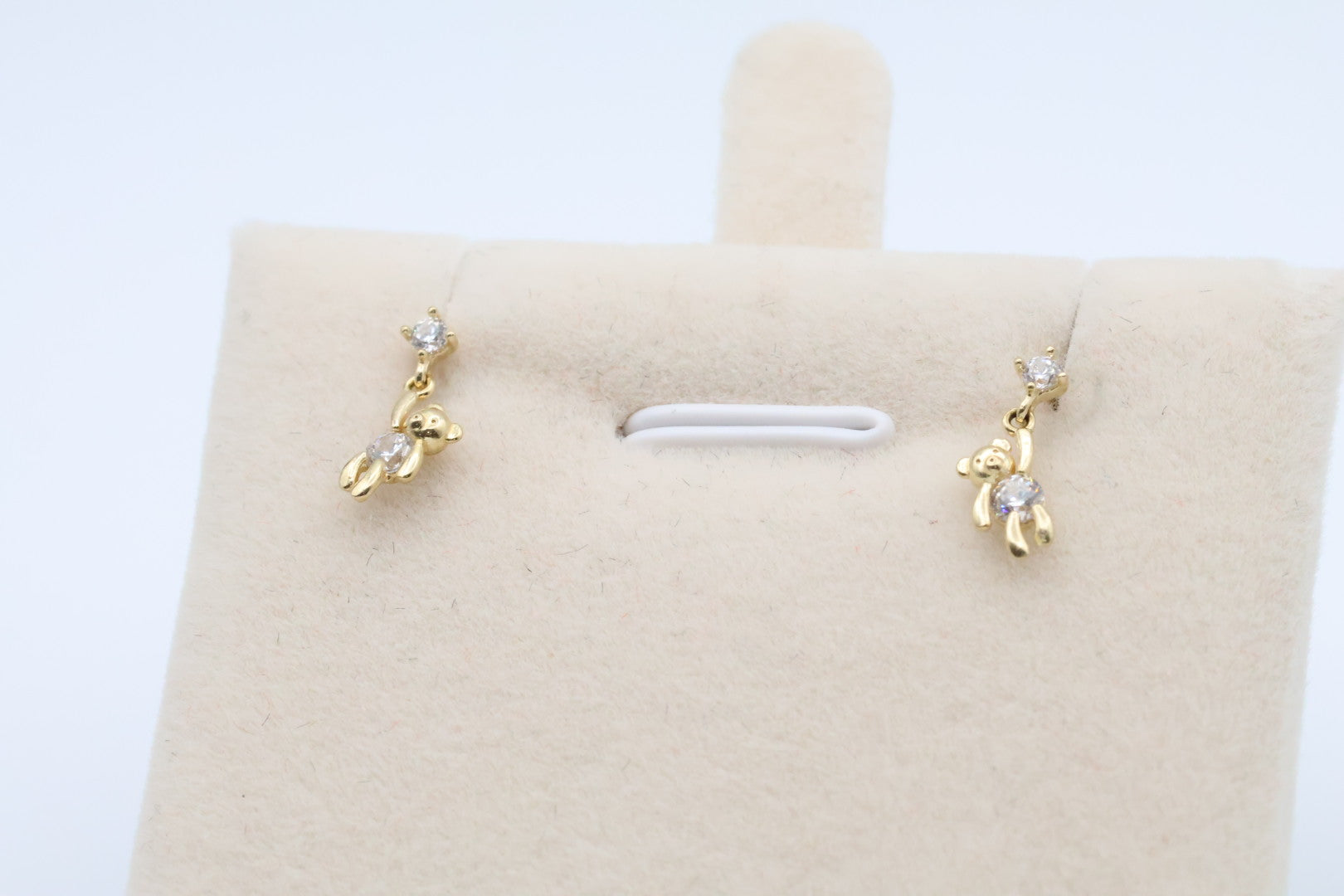 Aretes Ositos 14kt zirconia