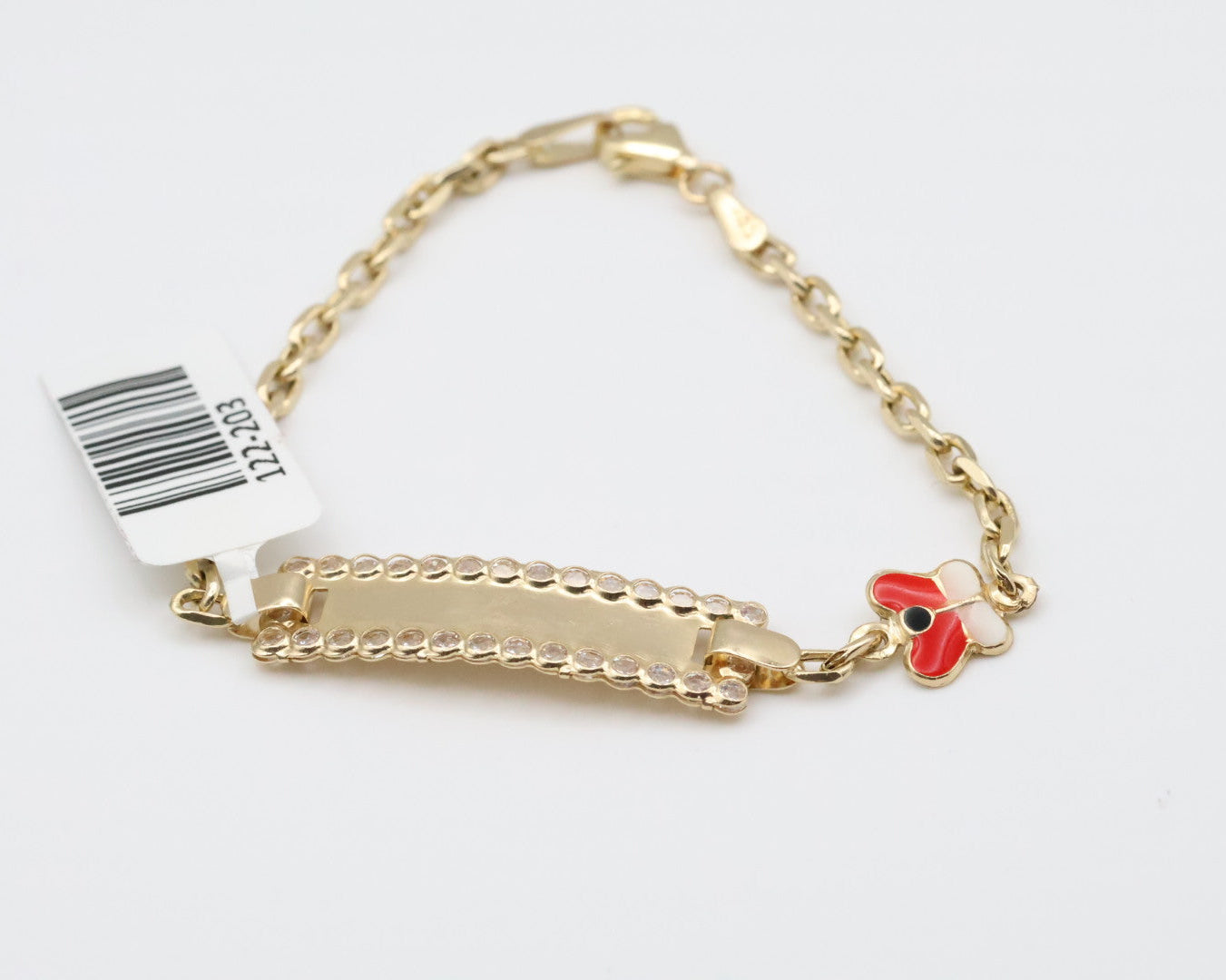 Manillas Chapa 14kt zirconia Size niña Weight 2.9g