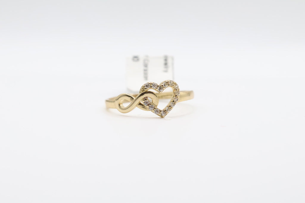 Anillo de Mujer Infinity Y Corazon 10Kt Weight 1.4g