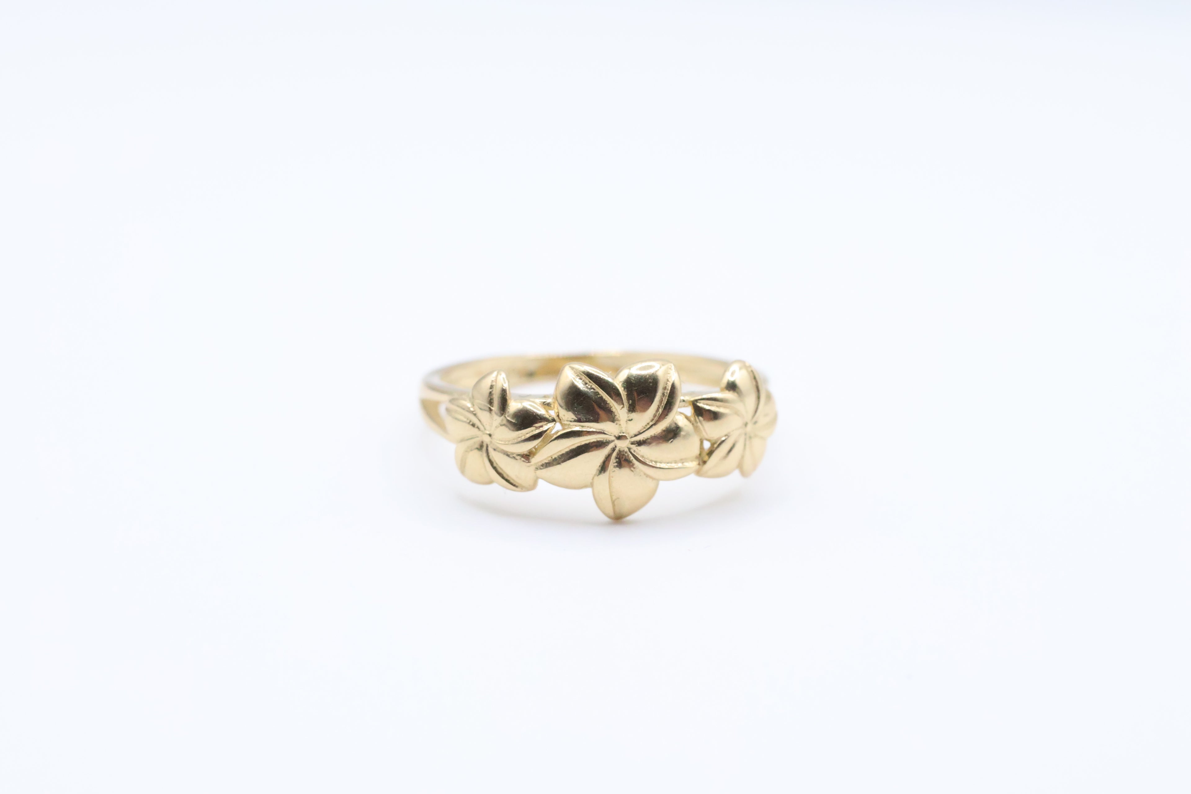 Anillo de Mujer 3 Flores 10Kt Weight 2.2g