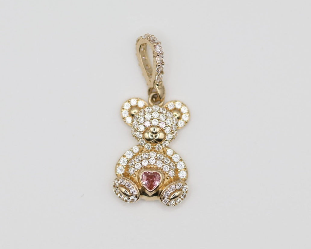Dijes Osito 14kt zirconia Size 17mm Weight 2.5g