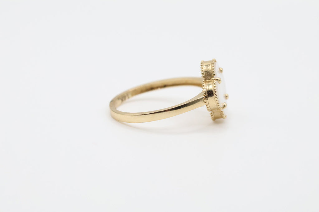 Anillo de Mujer Flor Blanca 14kt Blanca Weight 1.4g