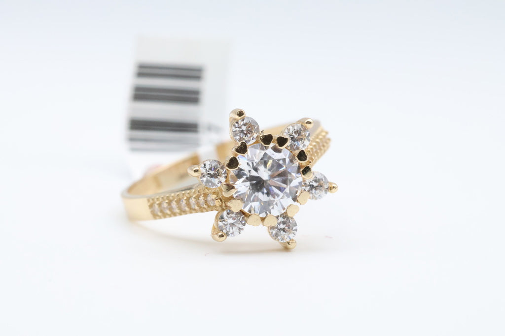 Anillo de Mujer Flor 14kt zirconia Weight 3.1g