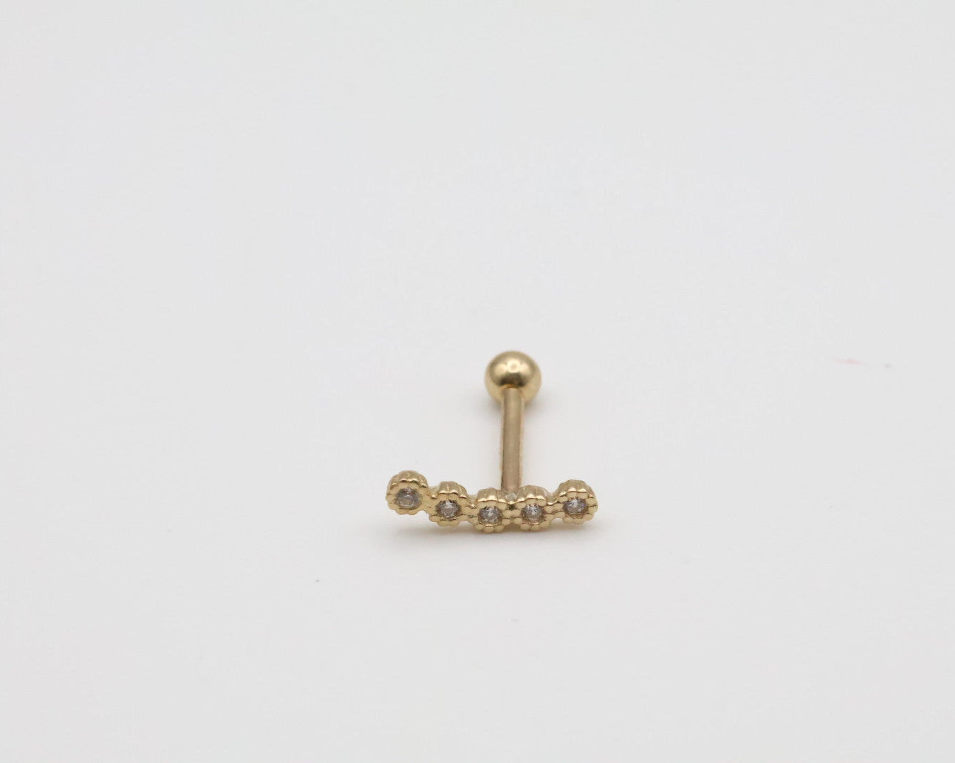 Piercing 14kt zirconia Size 10.6mm x 2