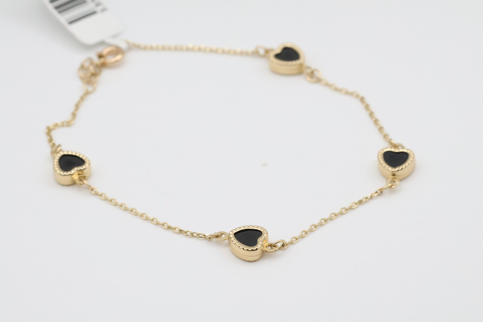 14kt Black Heart Bracelets Weight 2.6g