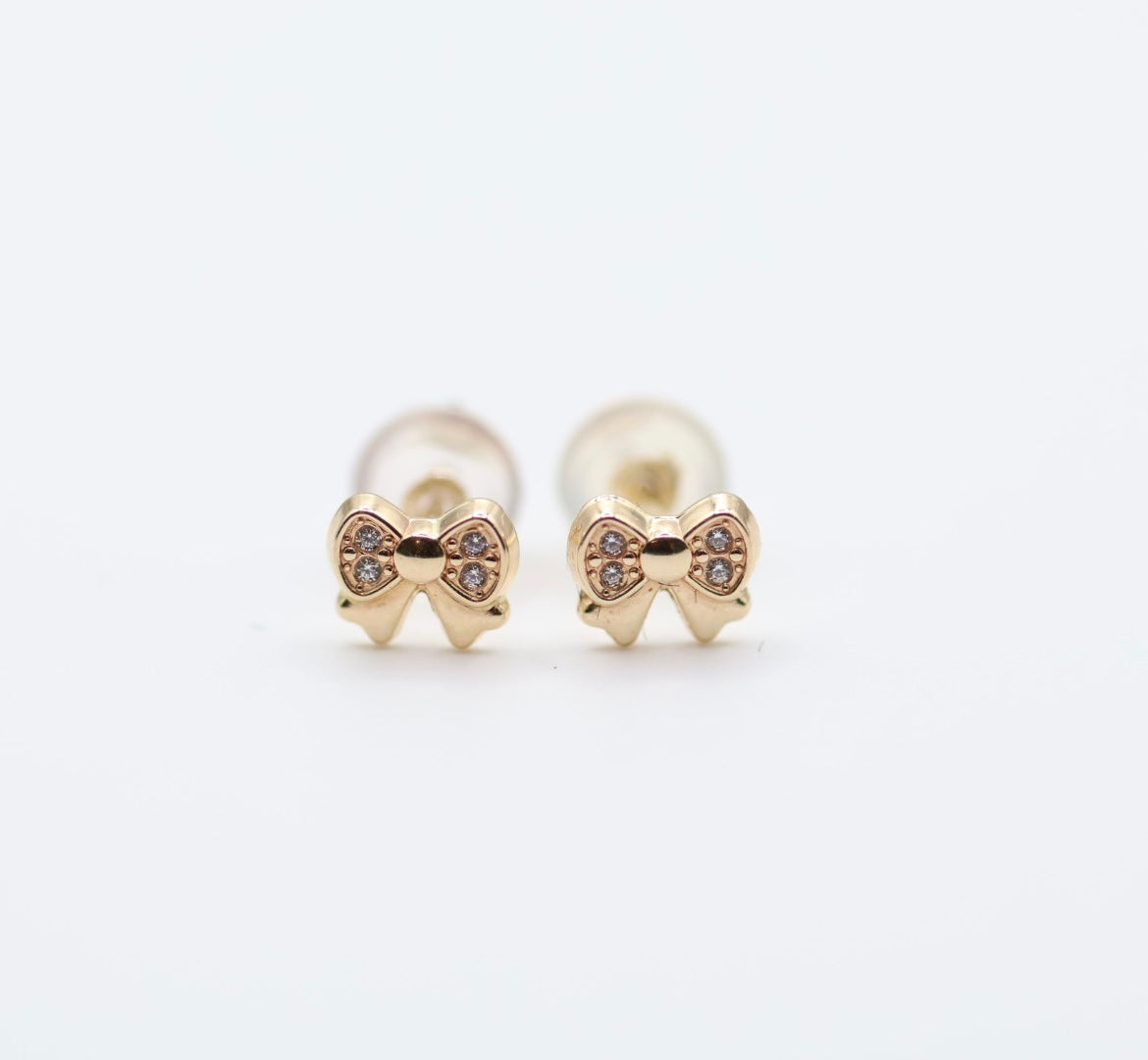 Aretes Lazo 14kt zirconia Size 6mm