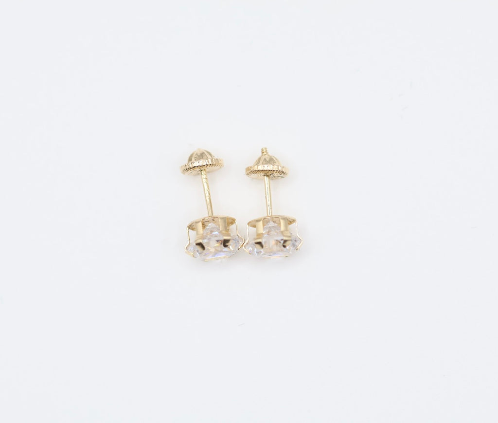 Aretes 14kt zirconia Size 6mm