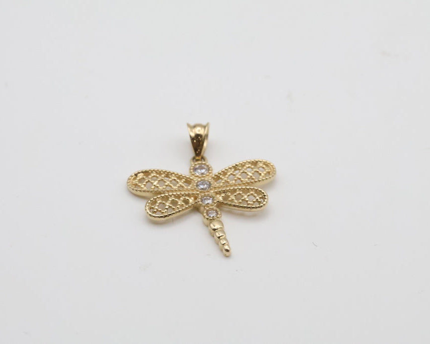 Dijes Libélula 14kt zirconia Weight 1.8g
