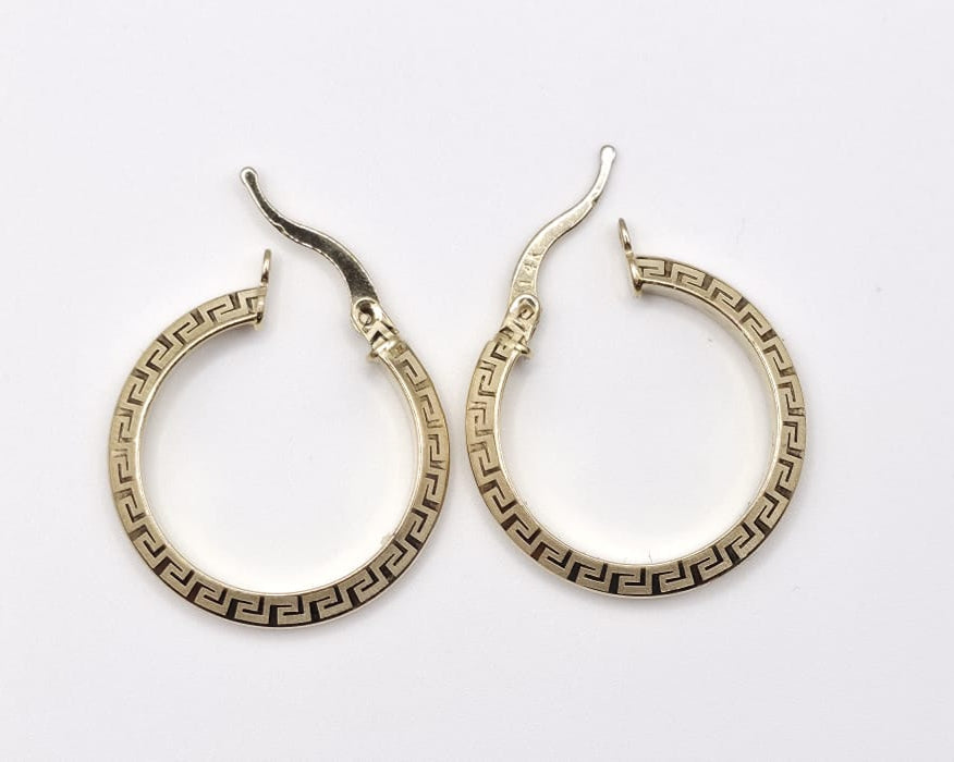 Argollas 14kt Size 22mm Weight 1.9g
