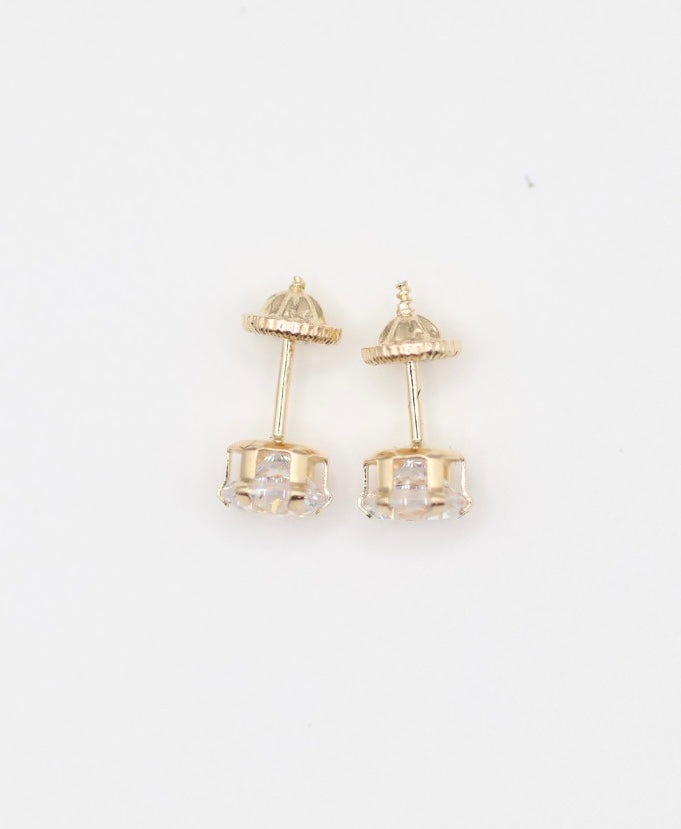 Aretes 14kt zirconia Size 5mm