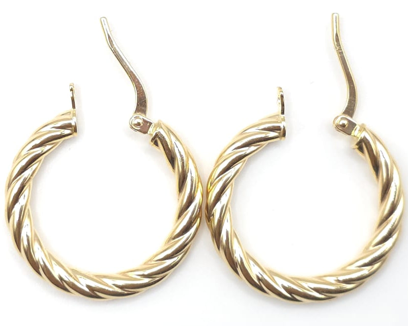 Argollas Argollas Torcidas 14kt Size 21mm Weight 1.6g