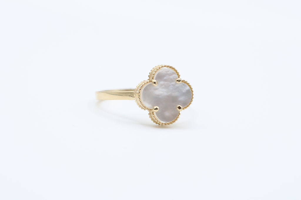 Anillo de Mujer Flor Blanca 14kt Blanca Weight 1.4g