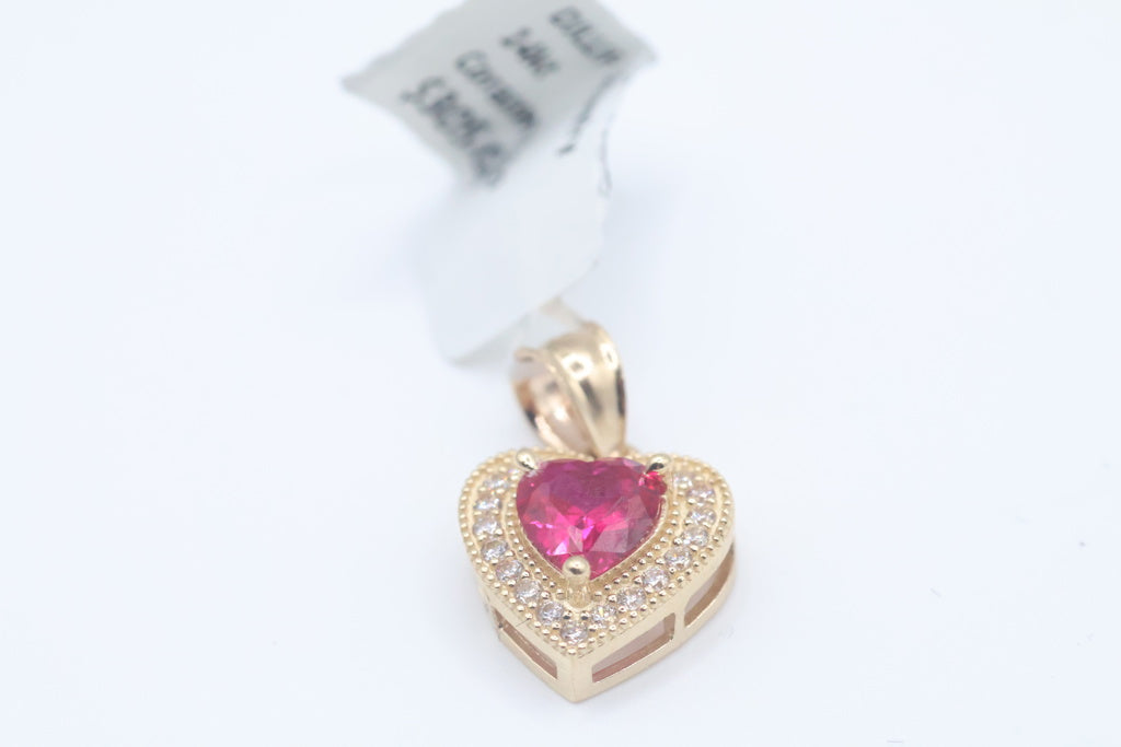 Dijes Corazon Rojo 14kt Weight 1.9g