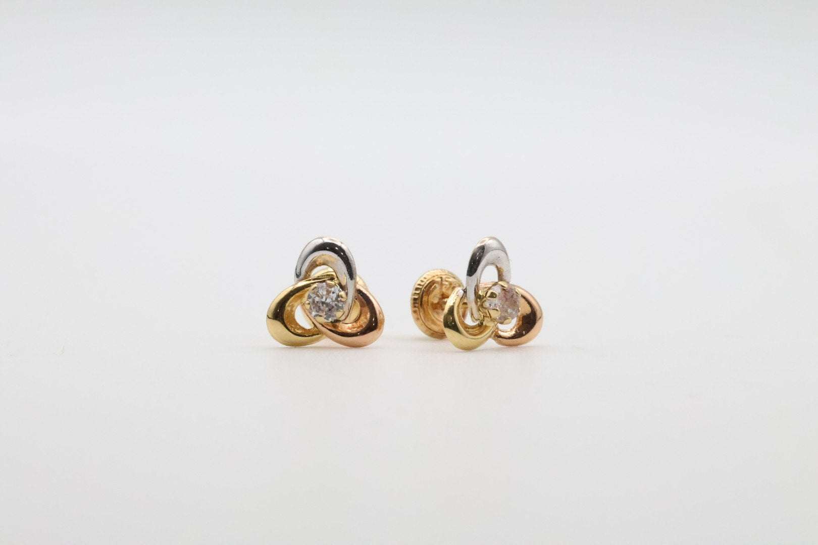 3-color 18k zirconia earrings