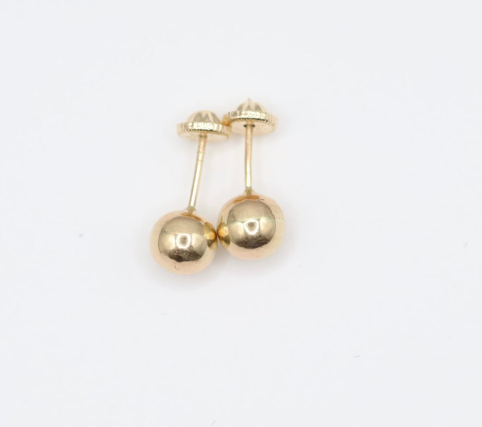 Aretes Bolitas 14kt Size 5mm