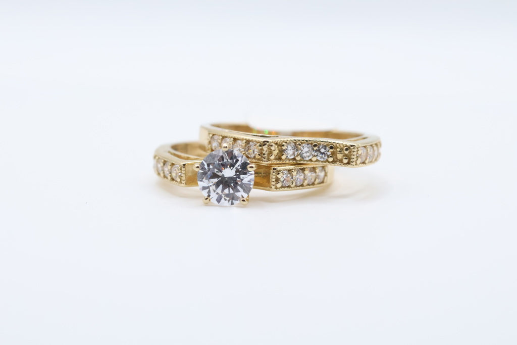 Anillo de Mujer Compromiso 2 14kt zirconia Weight 5.5g