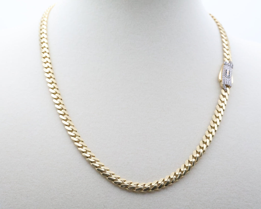 Cadena Monaco 14kt zirconia Size 5mm Weight 11.2g