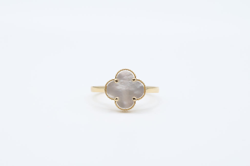 Anillo de Mujer Flor Blanca 14kt Blanca Weight 1.4g