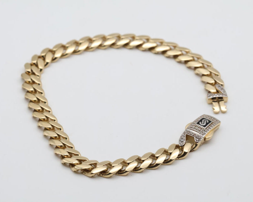 Manillas Monaco 14kt zirconia Size 6.7mm Weight 10.7g