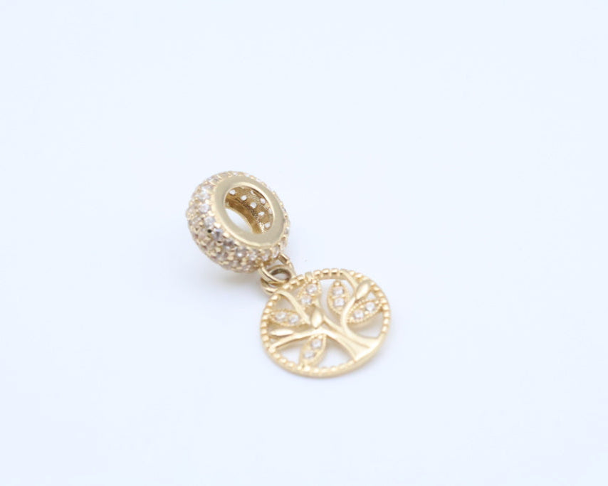 Dijes Arbol de la vida 14kt zirconia Weight 1.5g