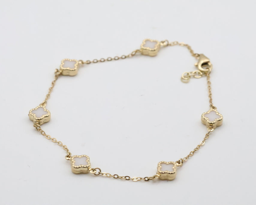Manillas 6 flores 14kt Weight 3.2g