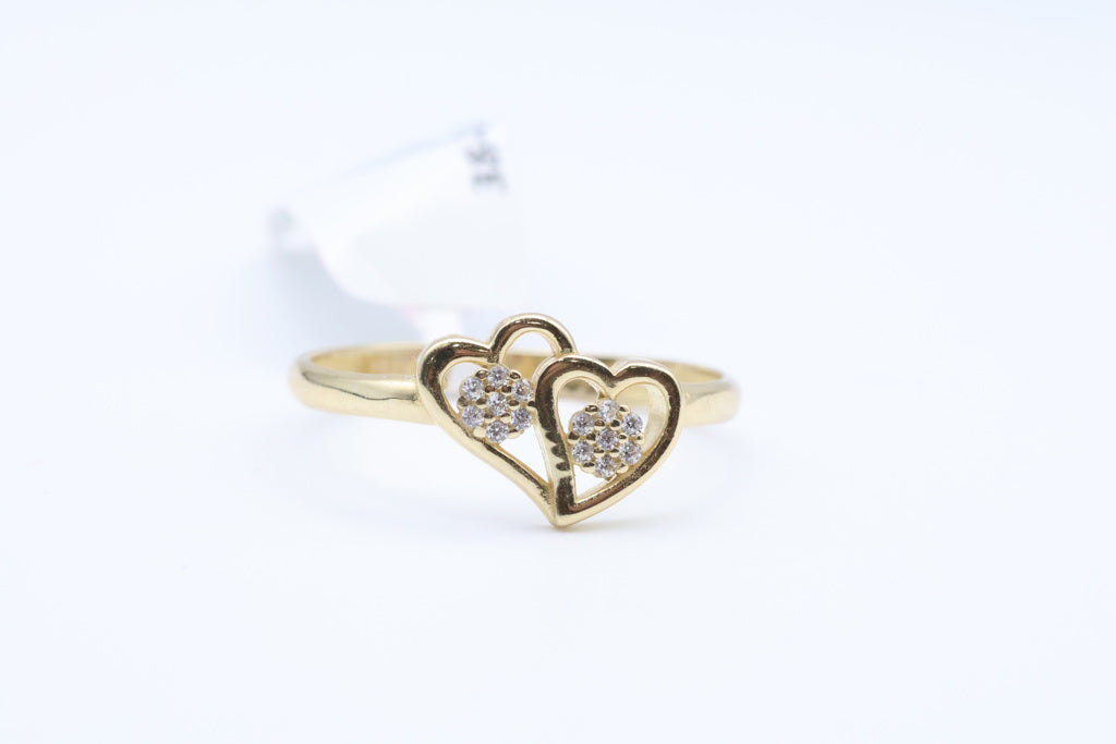 Women's Heart Ring with 14kt zirconia stone Weight 1.8g
