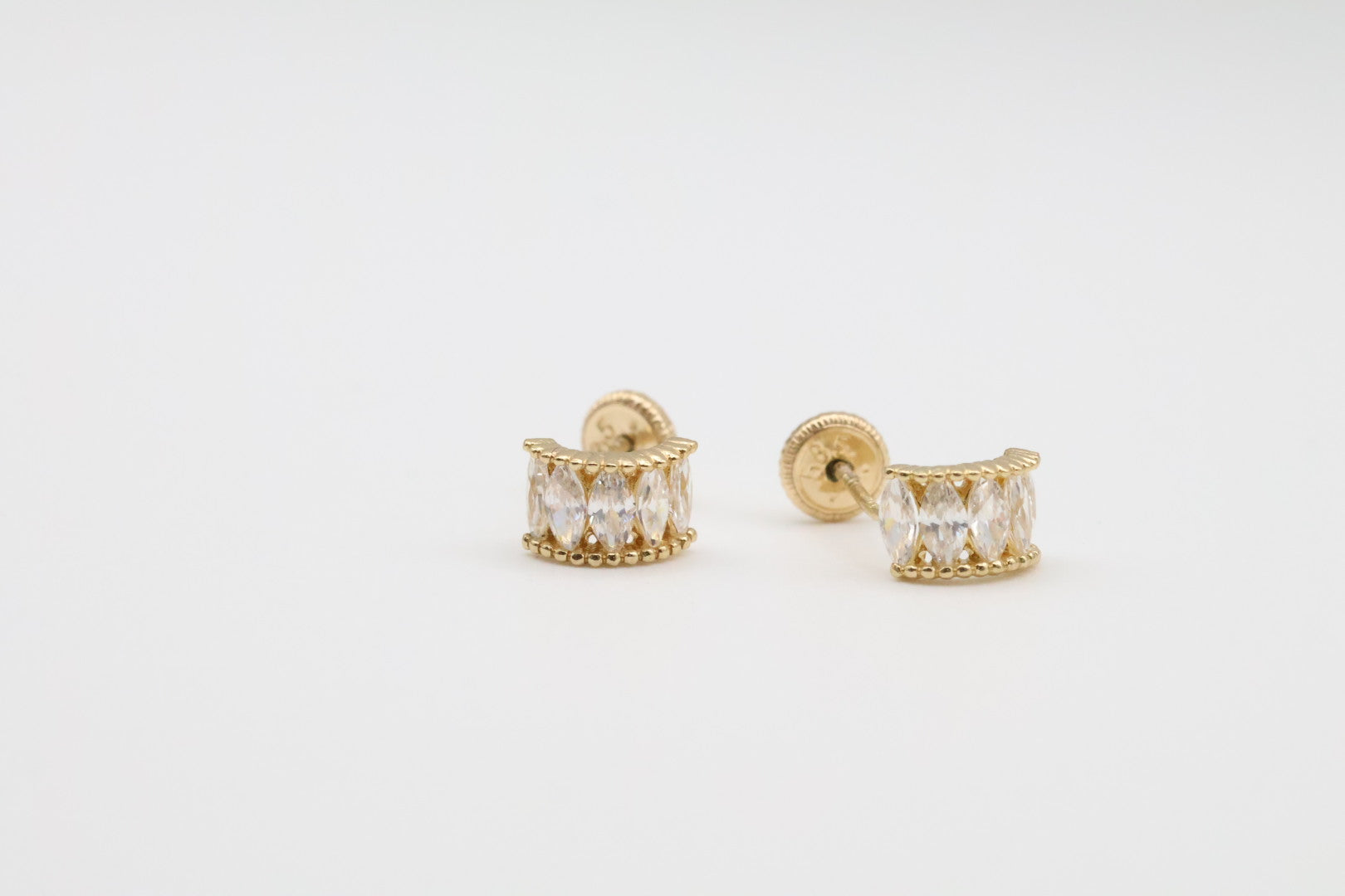 Aretes 14kt zirconia Size 7mm