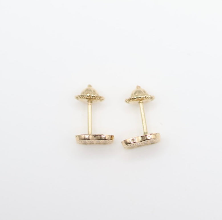 Aretes Flor 14kt zirconia Size 5mm