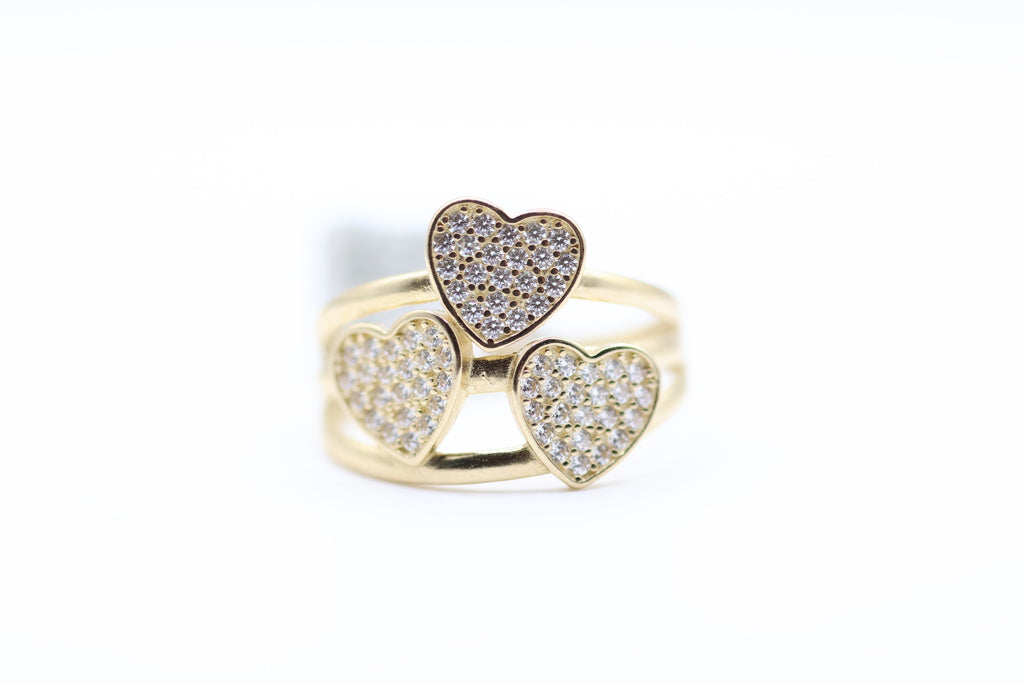 Anillo de Mujer 3 Corazones 10Kt Weight 2.5g