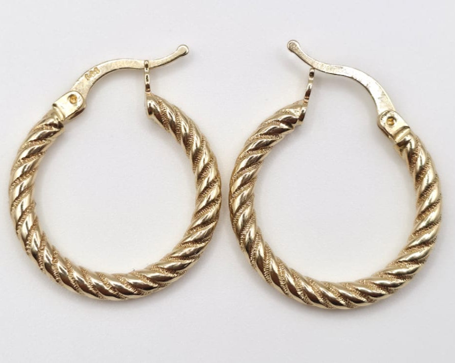Argollas Argollas Torcidas 14kt Size 22mm Weight 2.3g
