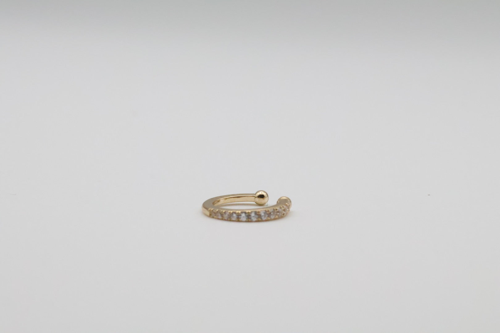 Earrings Ear Cuffs 14kt zirconia Size 11mm x 1mm