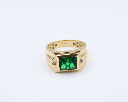 Anillo De Hombre 14kt Verde Weight 5.77g