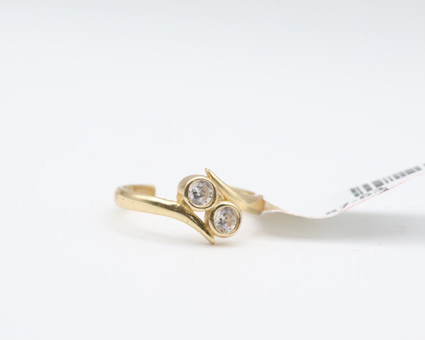 Anillo Del Pie Piedra Blanca 14kt zirconia Weight 0.9g