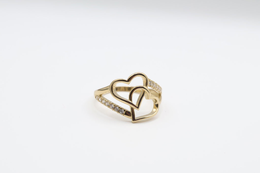 Anillo de Mujer 2 Corazones 10Kt Weight 2.7g